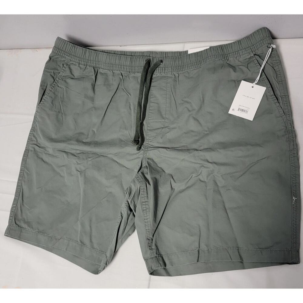 Free Assembly Men's Pull-On Shorts Elastic Waist Drawstring Green XL